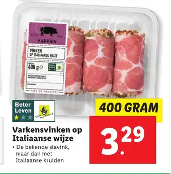 Lidl Varkensvinken op italiaanse wijze 400g aanbieding