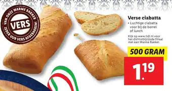 Lidl Verse ciabatta 500g aanbieding