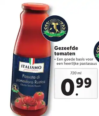 Lidl Gezeefde tomaten 720ml aanbieding