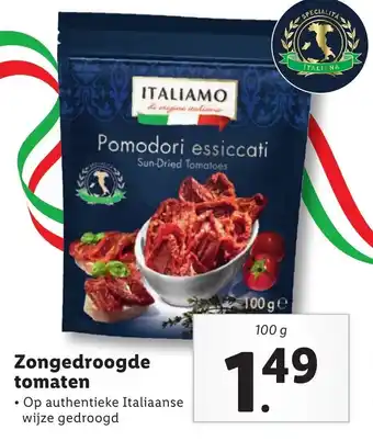 Lidl Zongedroogde tomaten 100g aanbieding