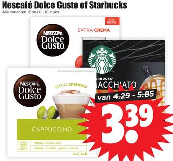Dirk Nescafé Dolce Gusto of Starbucks aanbieding