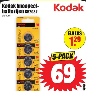 Dirk Kodak knoopcelbatterijen CR2032 aanbieding