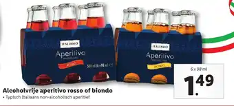 Lidl Alcoholvrije aperitivo rosso of biondo 6x98ml aanbieding