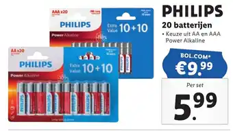 Lidl Philips 20 batterijen aanbieding