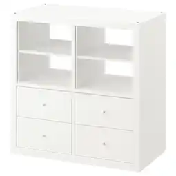 IKEA Kallax open kast, met 4 lades/met 2 plankinzetten wit, 77x77 cm aanbieding