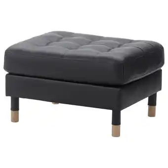 IKEA Landskrona voetenbank, grann/bomstad zwart/hout aanbieding