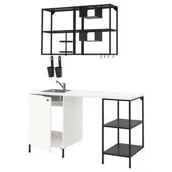 IKEA Enhet keuken, antraciet/wit, 163x63.5x222 cm aanbieding