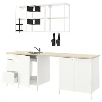 IKEA Enhet keuken, wit, 243x63.5x222 cm aanbieding