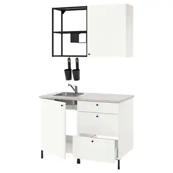IKEA Enhet keuken, antraciet/wit, 123x63.5x222 cm aanbieding