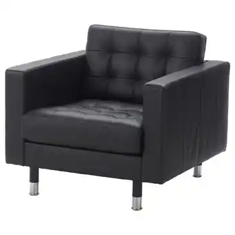 IKEA Landskrona fauteuil, grann/bomstad zwart/metaal aanbieding