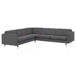 IKEA Landskrona hoekbank, 5-zits, gunnared donkergrijs/metaal aanbieding
