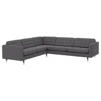 IKEA Landskrona hoekbank, 5-zits, gunnared donkergrijs/metaal aanbieding