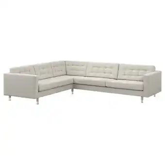 IKEA Landskrona hoekbank, 5-zits, gunnared beige/metaal aanbieding