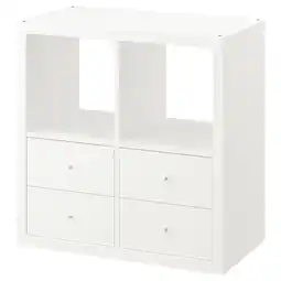 IKEA Kallax open kast, met 4 lades/wit, 77x77 cm aanbieding
