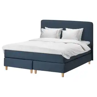 IKEA Dunvik boxspring, vågstranda stevig/tuddal gunnared blauw, 160x200 cm aanbieding