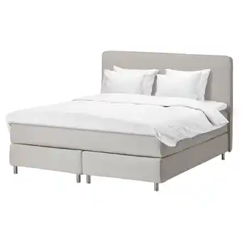 IKEA Dunvik boxspring, vatneström stevig/middelhard/tistedal gunnared beige, 160x200 cm aanbieding