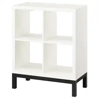 IKEA Kallax stellingkast met onderframe, wit/zwart, 77x94 cm aanbieding