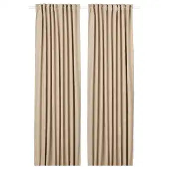 IKEA Annakajsa deels verduisterende gordijnen,1pr, beige, 145x300 cm aanbieding