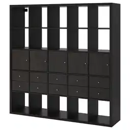 IKEA Kallax open kast met 10 inzetten, zwartbruin, 182x182 cm aanbieding