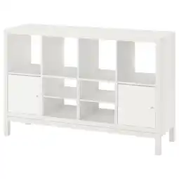 IKEA Kallax stellingkast met onderframe, met 2 deuren/met 2 plankinzetten wit, 147x94 cm aanbieding