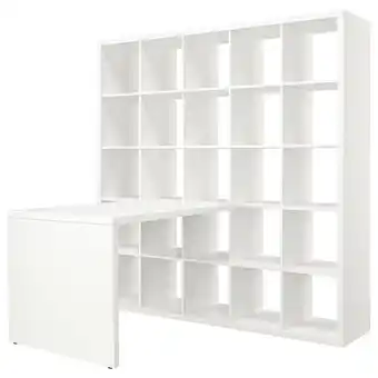 IKEA Kallax tafelcombinatie, wit, 182x154x182 cm aanbieding