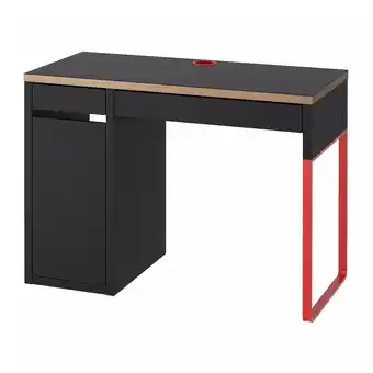 IKEA Micke bureau, antraciet/rood, 105x50 cm aanbieding