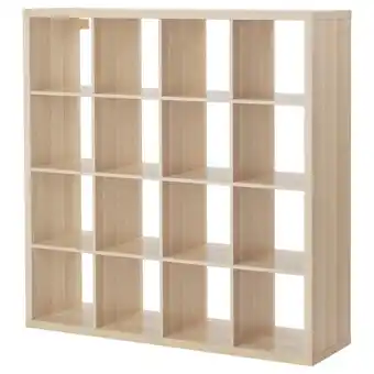 IKEA Kallax open kast, wit gelazuurd eikeneffect, 147x147 cm aanbieding