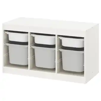 IKEA Trofast opbergcombinatie met bakken, wit/grijs, 99x44x56 cm aanbieding