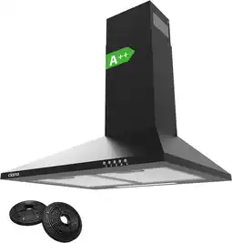 Amazon Ciarra cbcb6201 afzuigkap 60cm zwart aluminium vetfilter wandmontage,afvoerlucht/circulatielucht afzuigkappen,onderbouw afzui aanbieding