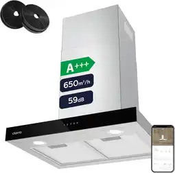 Amazon Ciarra cbcs6102 60 cm afzuigkap,650 m³/h afvoerlucht/recirculatiemodus afvoerluchtafvoer afzuigkappen,3 niveaus aanraakbedien aanbieding