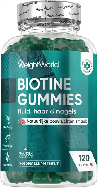 Amazon Biotine haar gummies 5000 mcg - voor haar, huid & nagels - met vitamine b8, vitamine b12 en vitamine c voor glanzend en sterk aanbieding