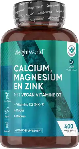 Amazon Calcium, magnesium en zink tabletten - 400 tabletten voor meer dan 1 jaar - bevat 9 belangrijke vitamines en mineralen - vita aanbieding