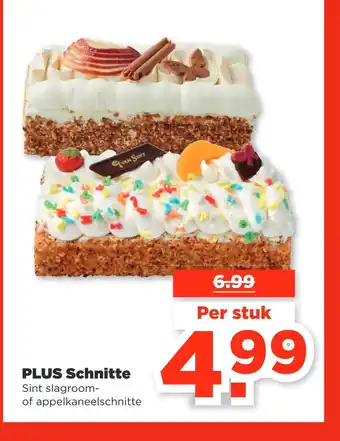 PLUS Schnitte Sint slagroom-of appelkaneelschnitte aanbieding