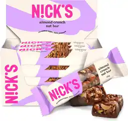 Amazon Nicks almond crunch, vegan amandel-notenreep met keto-chocolade, zonder toegevoegde suikers, glutenvrij (12x40g) aanbieding