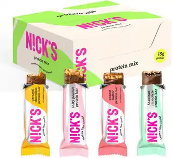 Amazon Nicks protein bars mix, testpakket met eiwitrepen zonder toegevoegde suikers, glutenvrij (9x50g) aanbieding