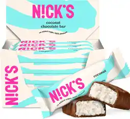 Amazon Nicks keto bar coconut, chocolade kokosrepen zonder toegevoegde suiker, glutenvrij (15x40g) aanbieding