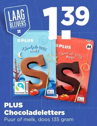 PLUS Plus chocoladeletters aanbieding