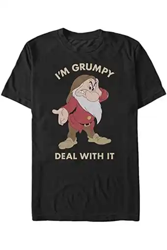 Amazon Disney snow white - grumpy deal organic short sleeve t-shirt uniseks-volwassene t-shirt aanbieding