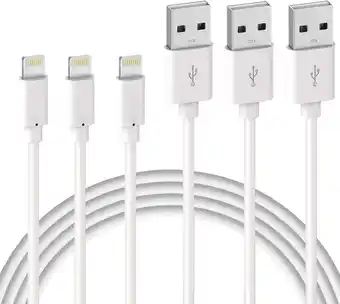 Amazon Quntis iphone charger cable 3 pack 1m, mfi-gecertificeerd lightning cable naar usb, iphone oplaadkabel compatibel met iphone  aanbieding