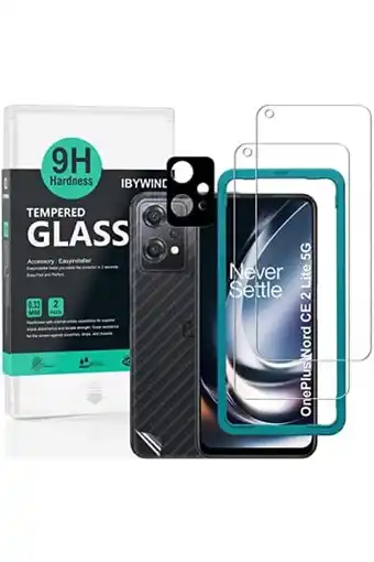 Amazon Ibywind [2 stuks] screen protector compatibel met oneplus nord ce 2 lite 5g 6,59,met cameralens beschermfolie,back carbon fib aanbieding