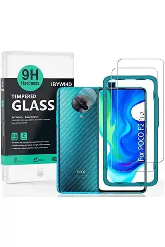 Amazon Ibywind gehard glas-schermbeschermers voor pofo f2 pro/redmi k30 pro,[pack van 2],met cameralens beschermfolie,back carbon fi aanbieding