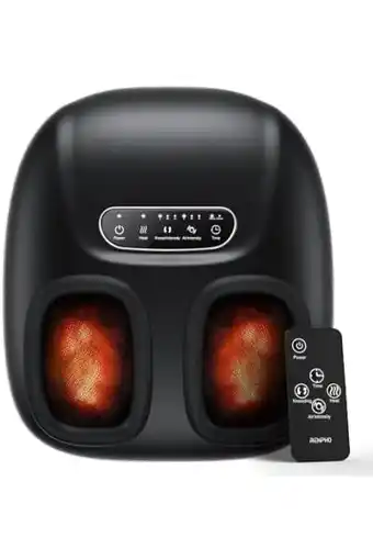 Amazon Renpho portable foot massager with heat for plantar fasciitis, shiatsu 3d kneading, compression, electric feet massager fits aanbieding