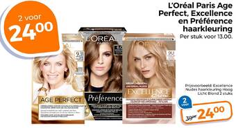 Trekpleister L'Oréal Paris Age Perfect, Excellence en Préférence haarkleuring aanbieding