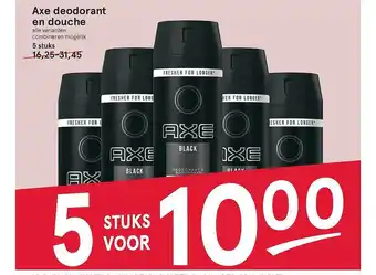 Etos Axe deodorant en douche 5 stuks aanbieding