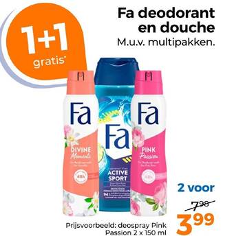 Trekpleister Fa deodorant en douche aanbieding