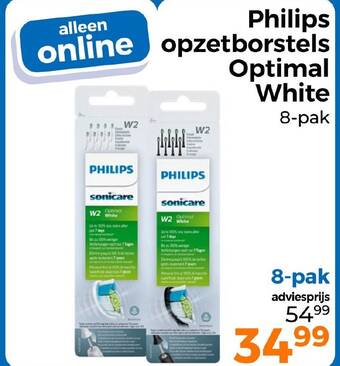 Trekpleister Philips opzetborstels Optimal White 8-pak aanbieding