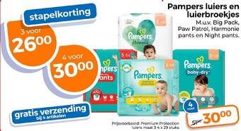 Trekpleister Pampers luiers en luierbroekjes aanbieding