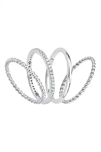 Amazon S.oliver ringenset voor dames, 925 sterling zilver, gerhodineerd, maat: 54/17 aanbieding