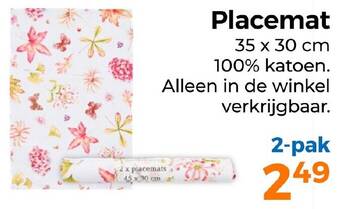 Trekpleister Placemat aanbieding