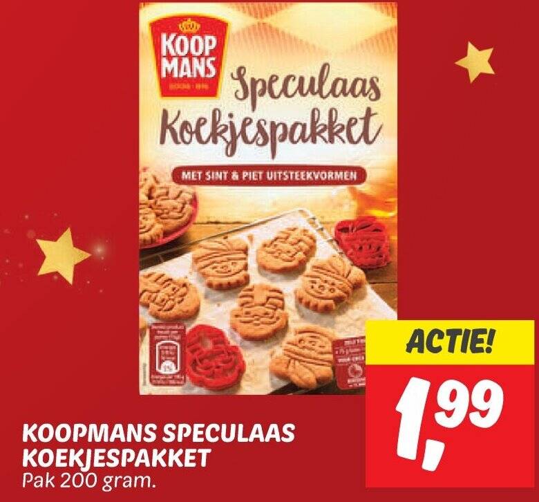 KOOPMANS SPECULAAS KOEKJESPAKKET Pak 200 gram. aanbieding bij Dekamarkt
